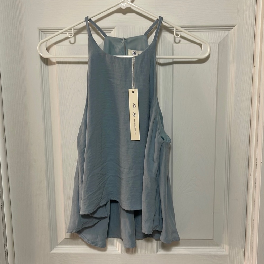 Dusty Blue High Low Tank